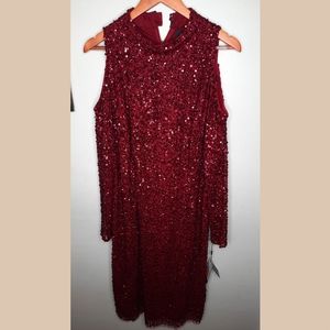 Adrianna Papell 20W NWT Women's Red Sequined Dress